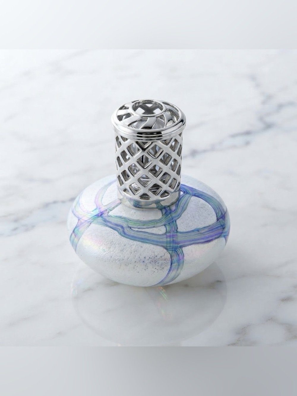 Iridescent Catalytic Fragrance Diffuser Blue Purple Swirl Aroma Scent Home Decor